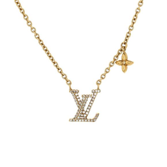 Louis Vuitton LV Iconic Necklace Metal with Crystals Gold - Picture 1 of 4